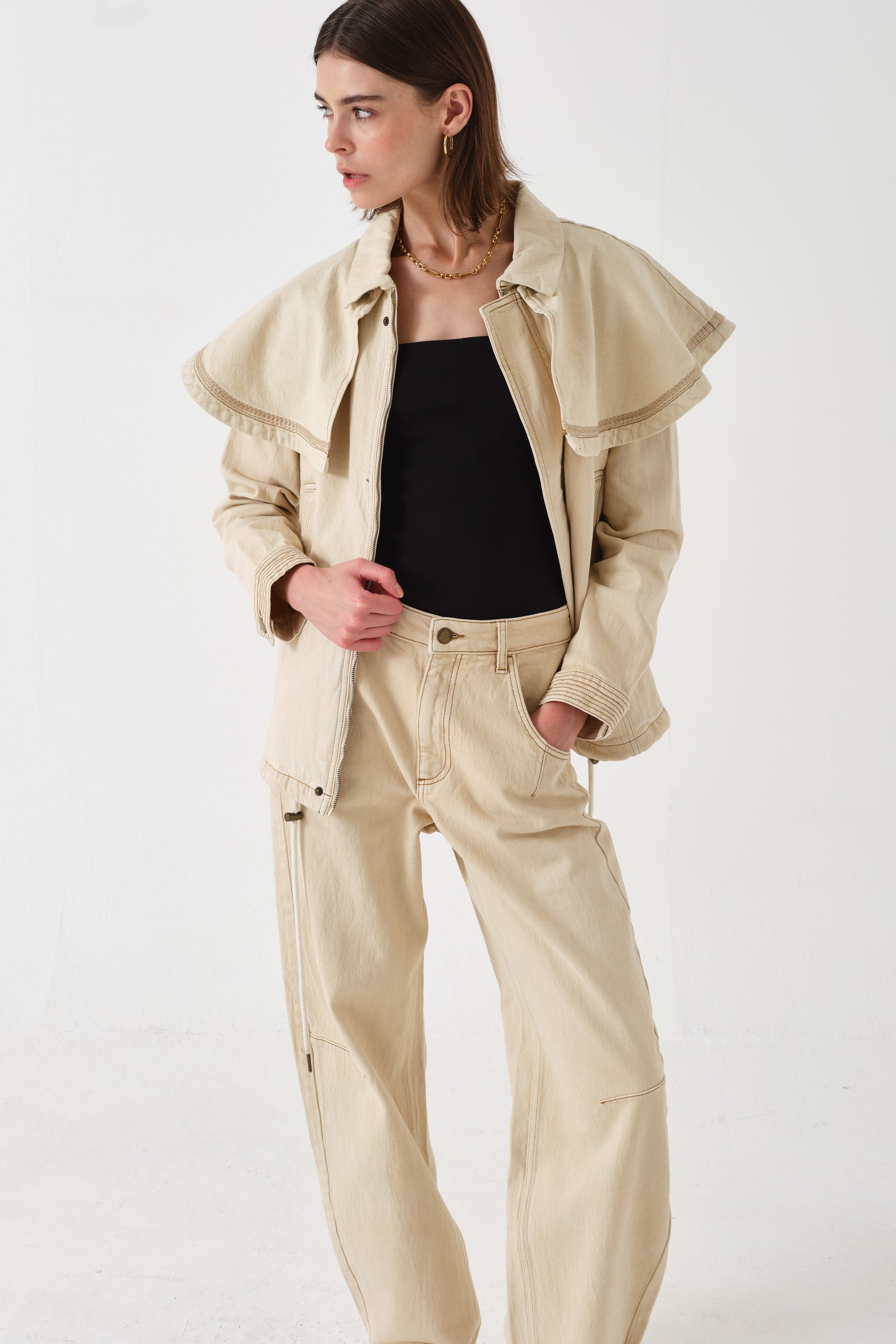 Nina Barrel Leg Jean in Vanilla