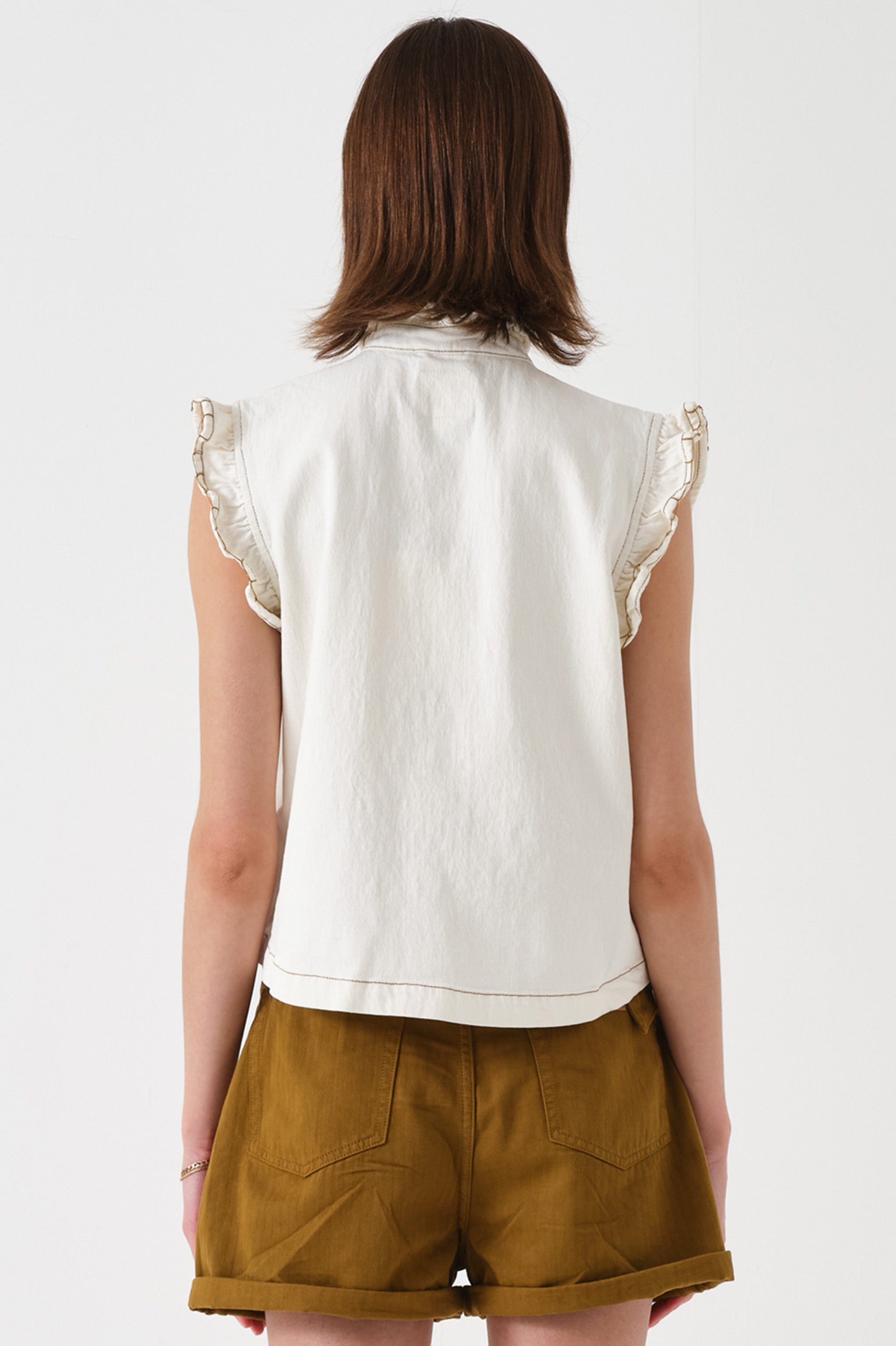 Pablo Denim Vest in Ecru