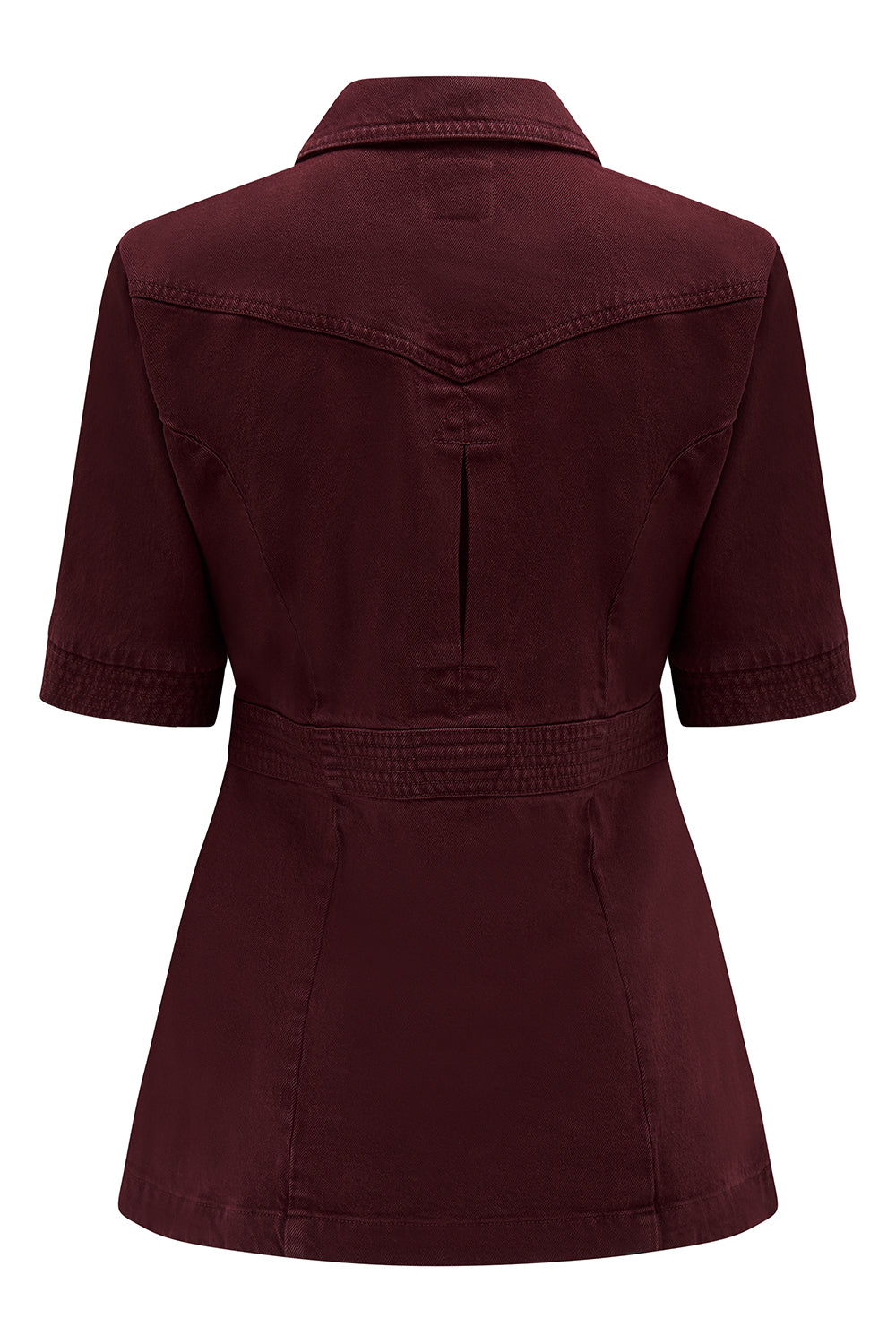 Ani Half Sleeve Denim Jacket in Mulberry
