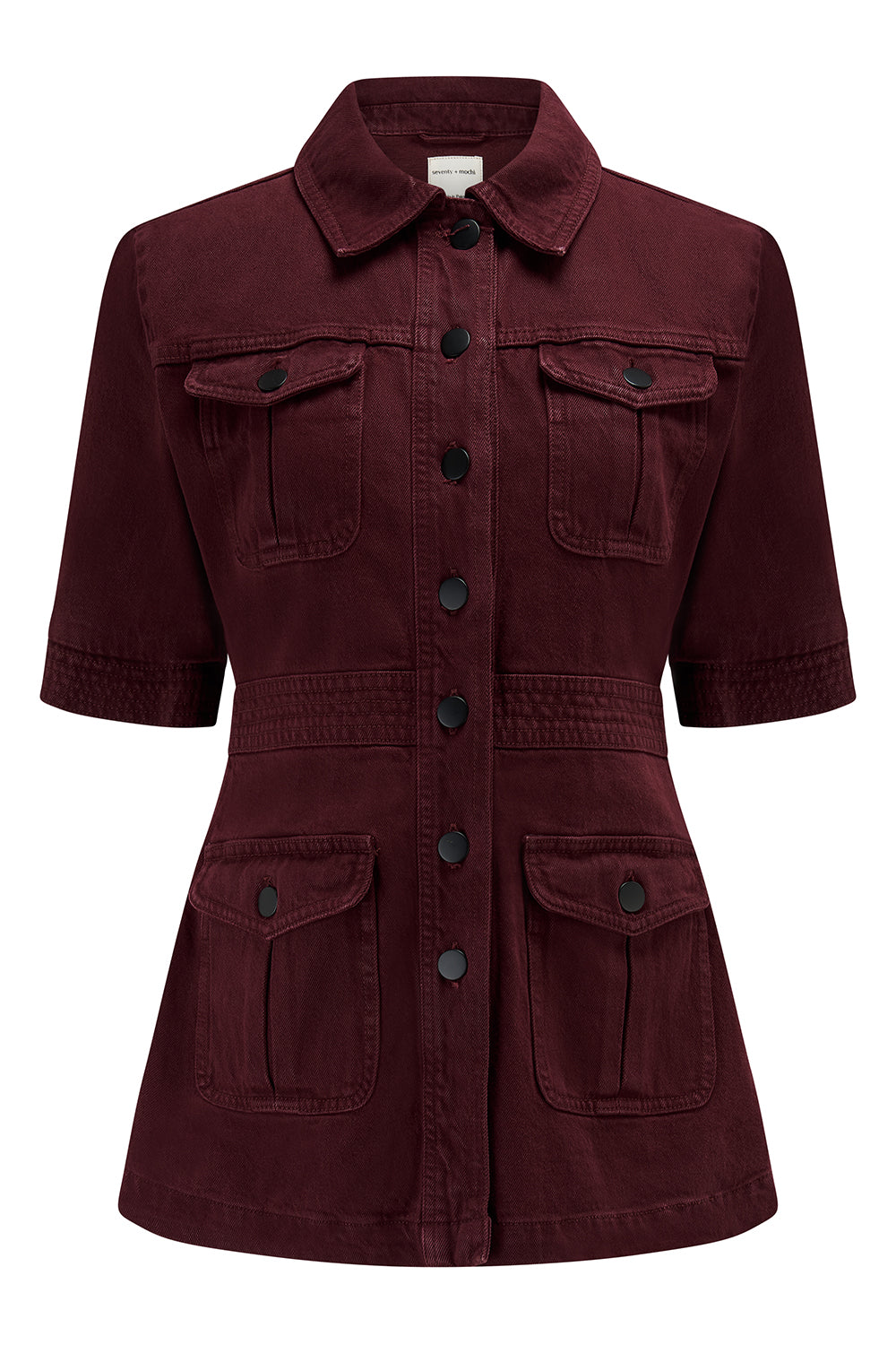 Ani Half Sleeve Denim Jacket in Mulberry