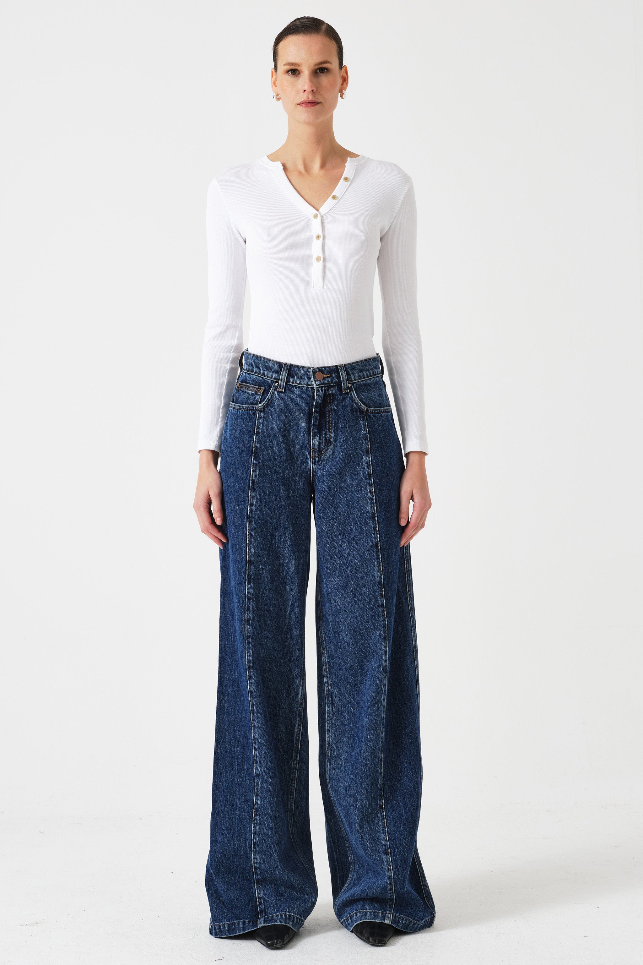 Bay Wide Leg Jean Two Tone in Phoenix
