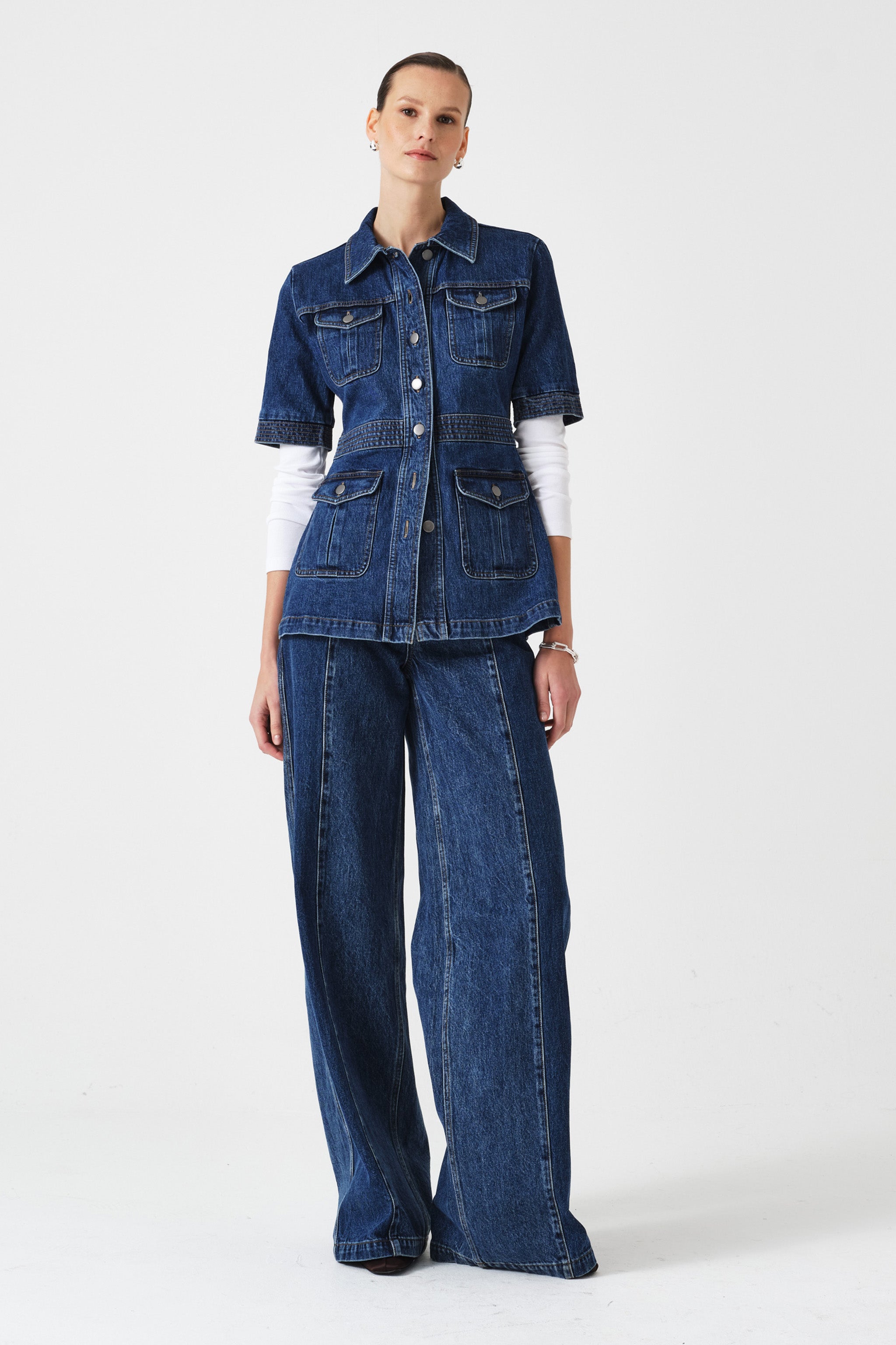 Bay Wide Leg Jean Two Tone in Phoenix