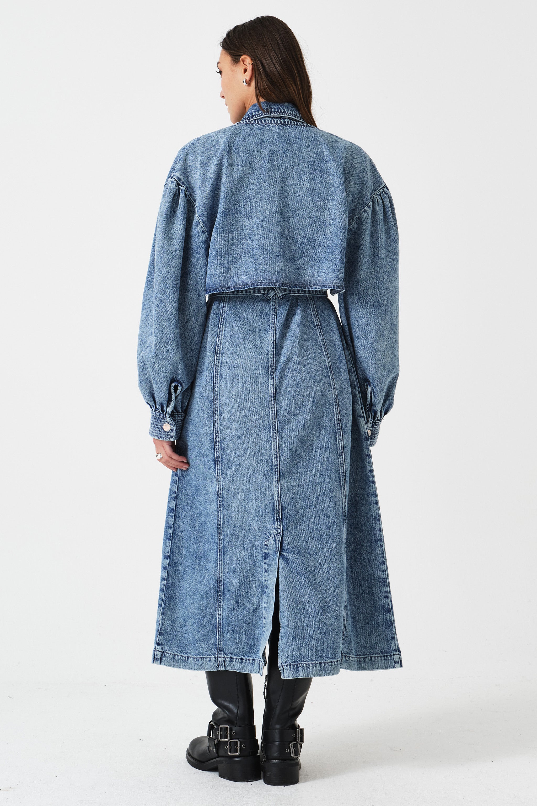 Bonnie Denim Trench in Newport
