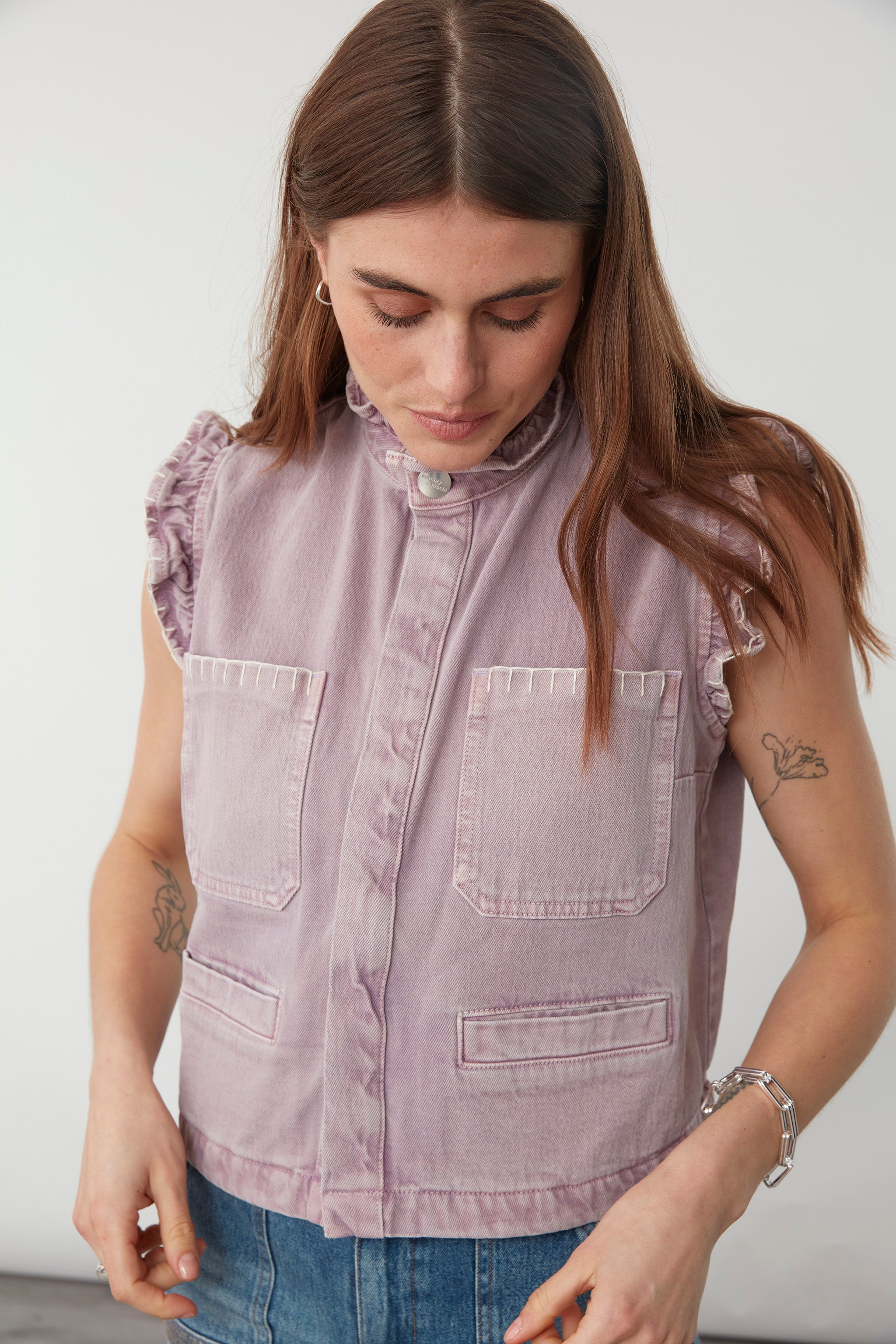 Pablo Vest in Dusty Lilac