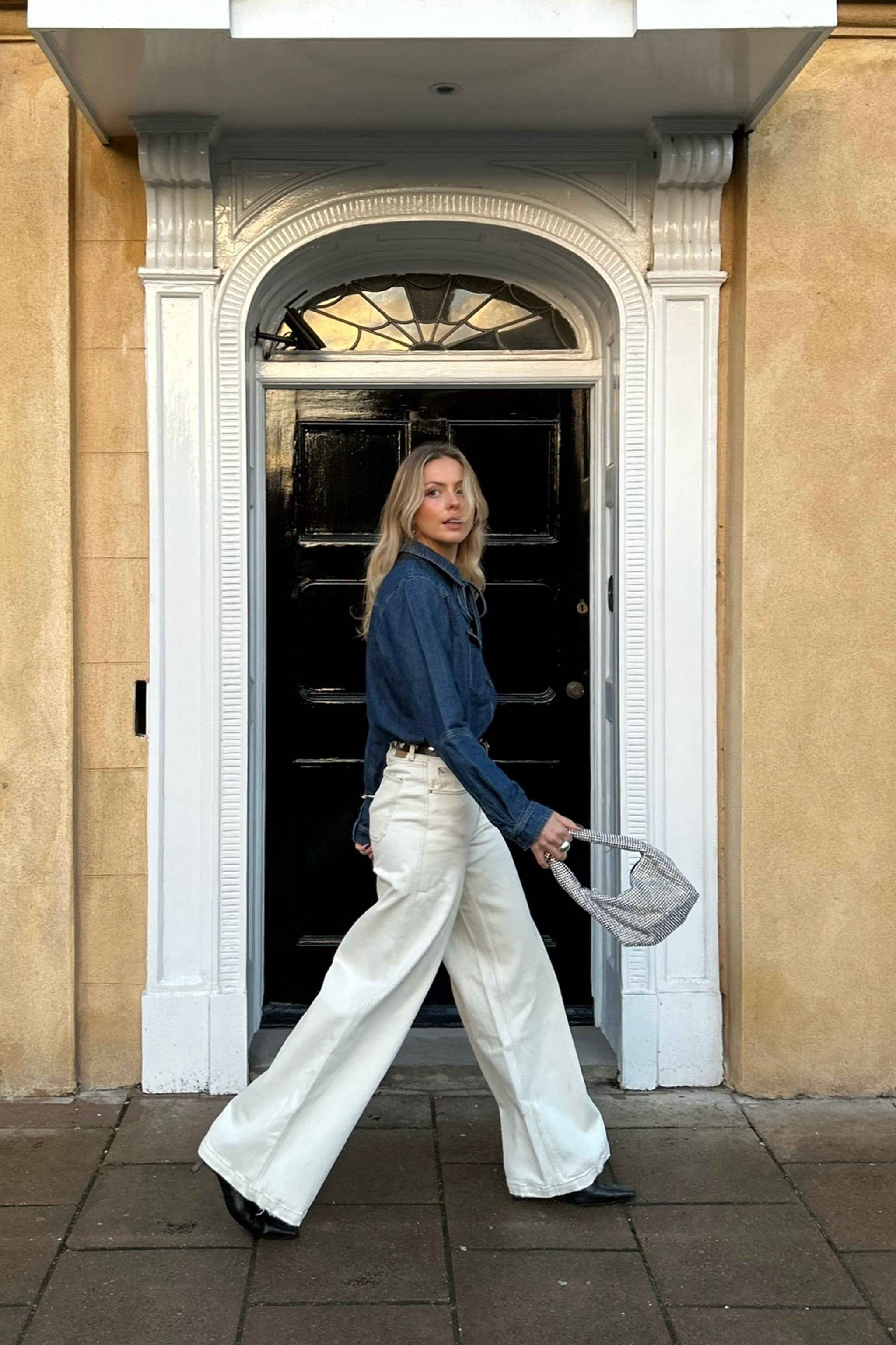 Bay Wide Leg Jean in Ecru