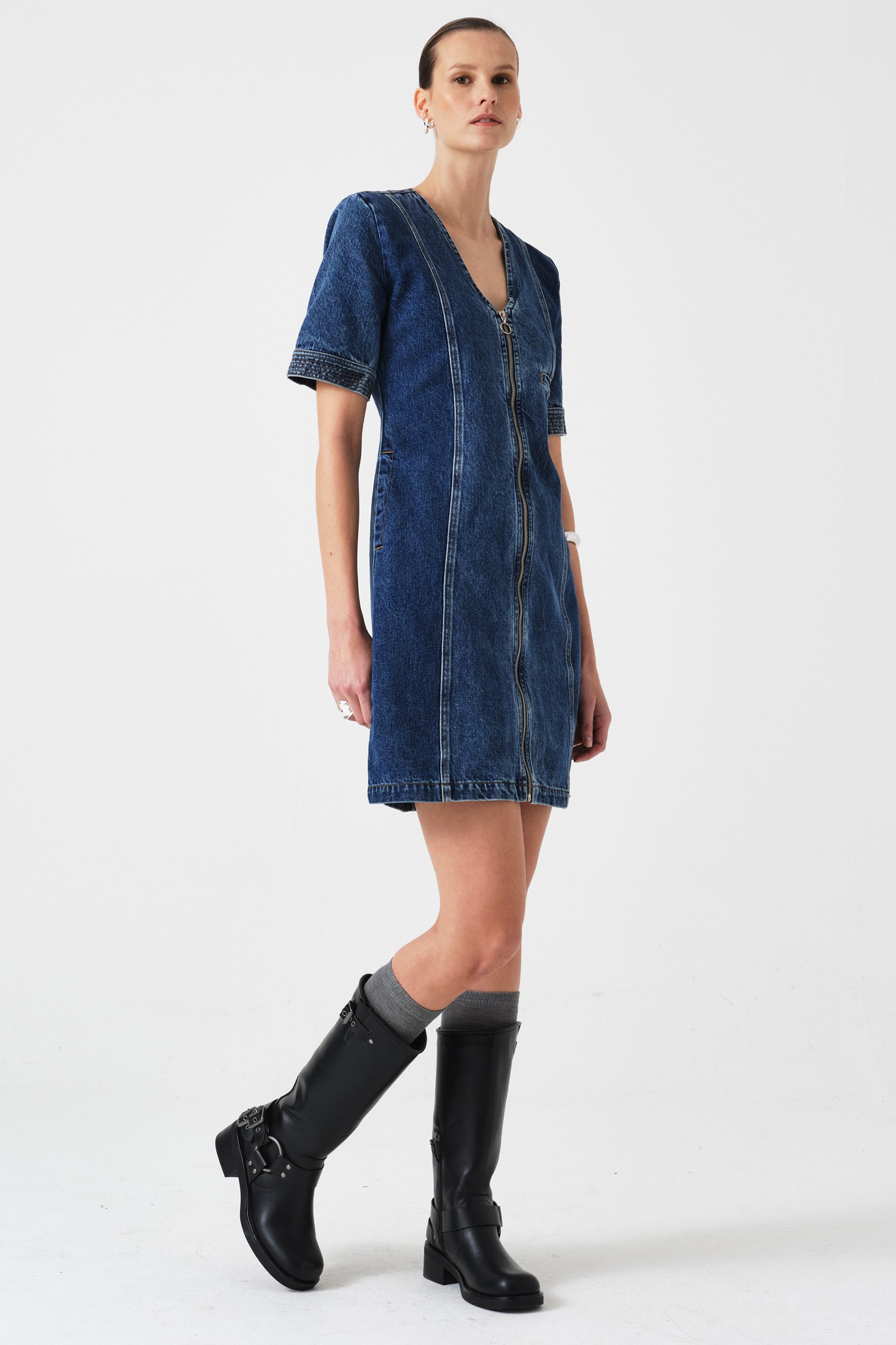 Lea Mini Denim Dress in Phoenix