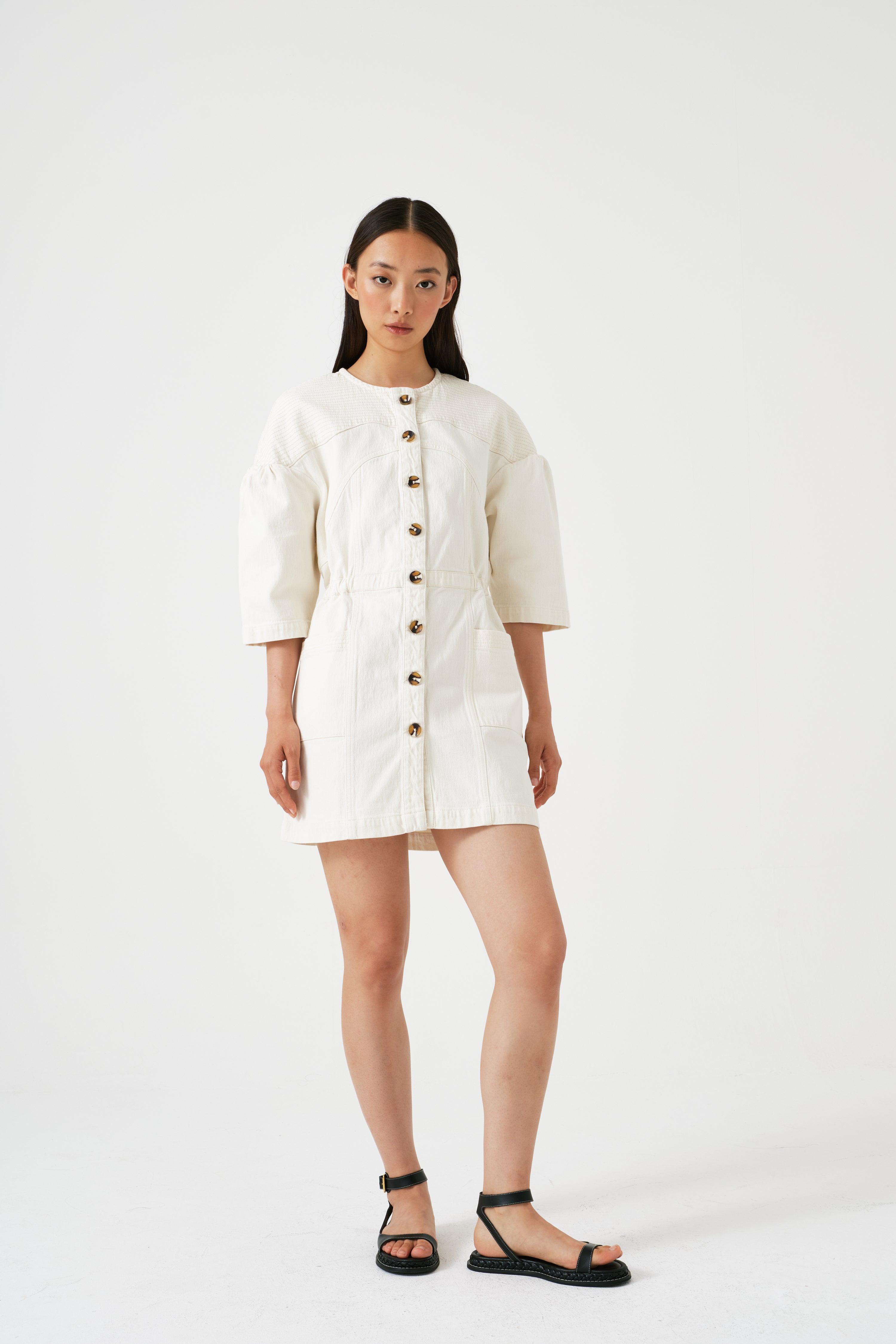 Zaha Mini Dress in Ecru