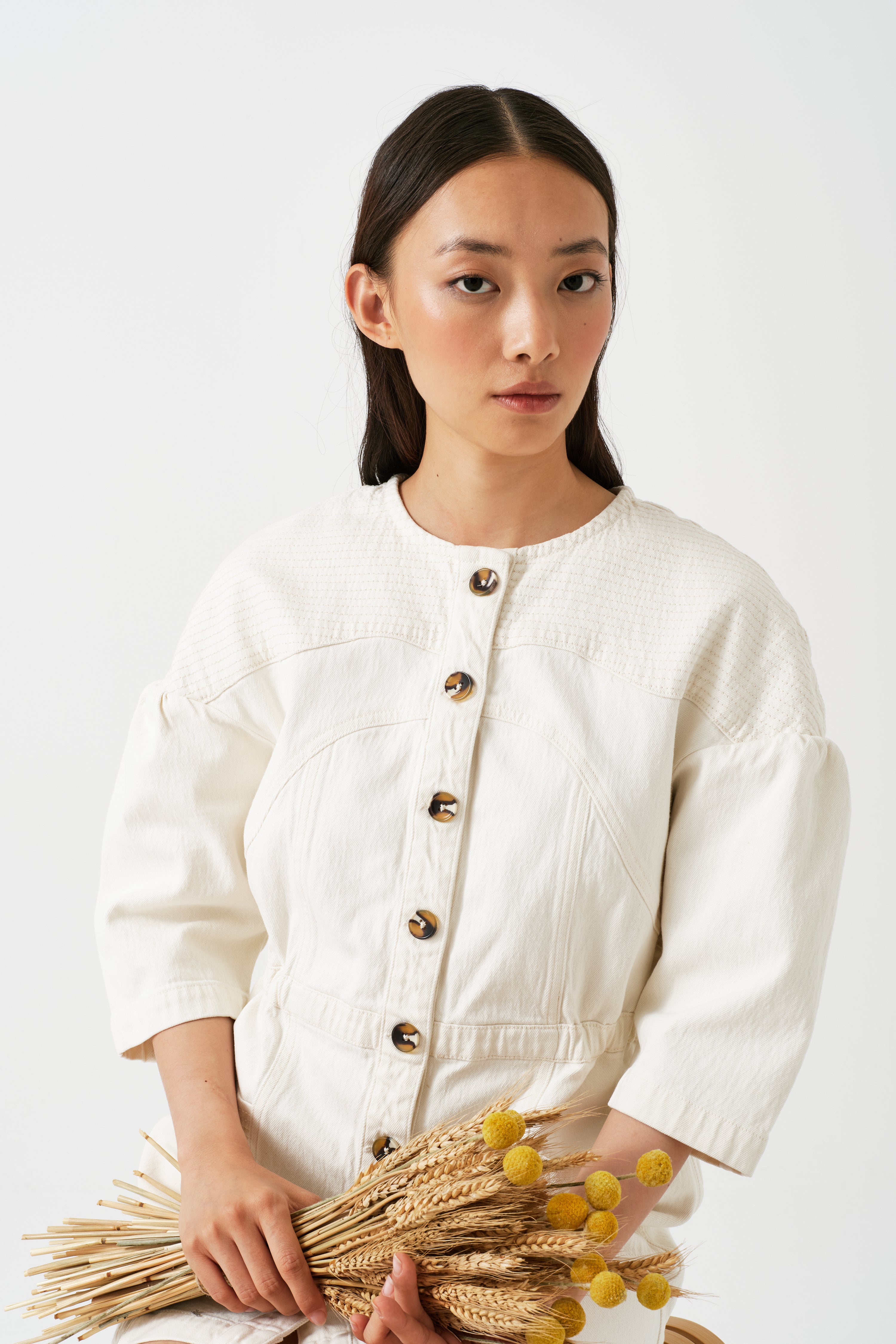 Zaha Mini Dress in Ecru