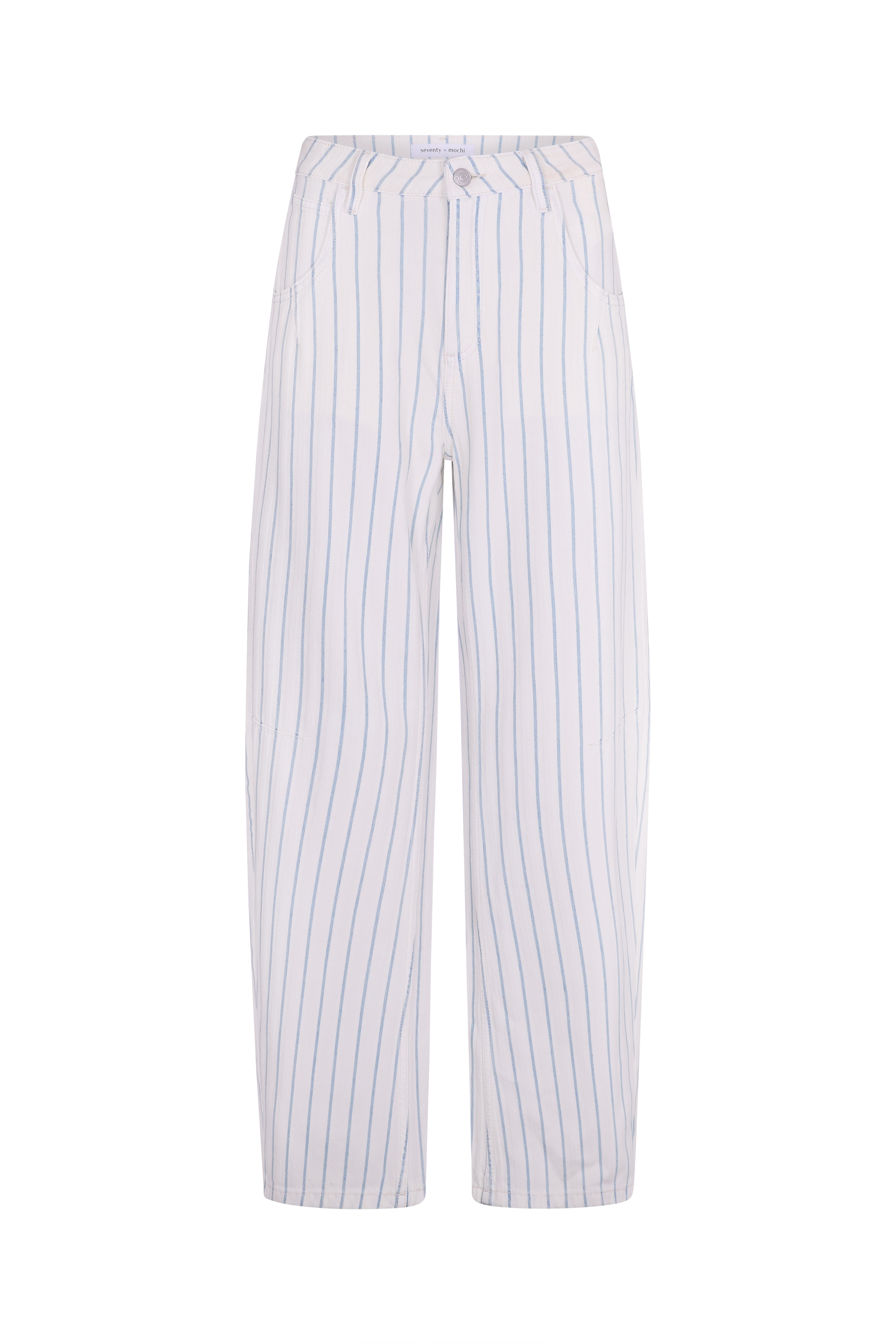 Front of Nina Jean in Faded Stripe on white background no model